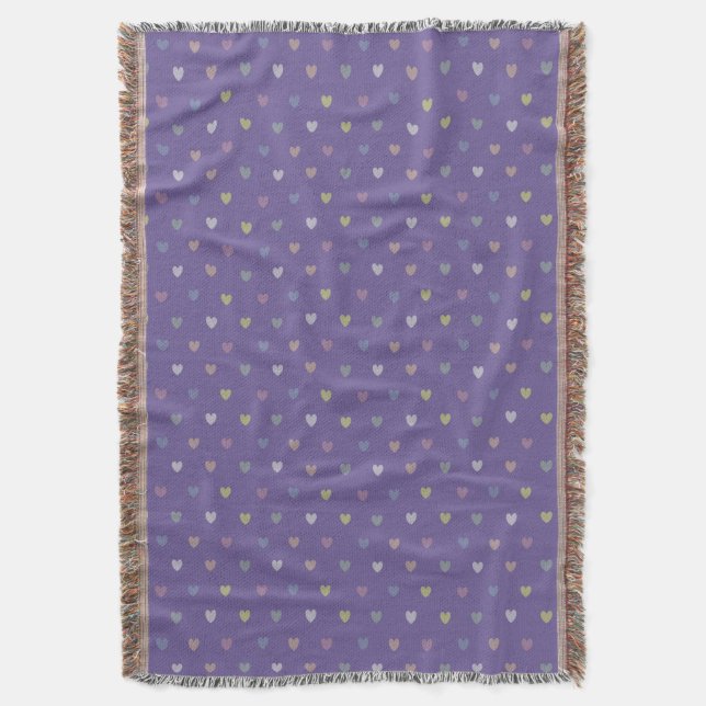 Couverture Coeurs minuscules polka sur violet violet Ultra vi (devant Vertical)
