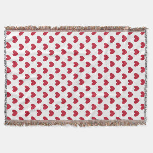 Couverture Cœurs pois rouges sur fond blanc