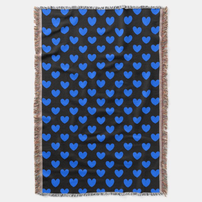 Couverture Coeurs polka bleu sur noir (devant Vertical)