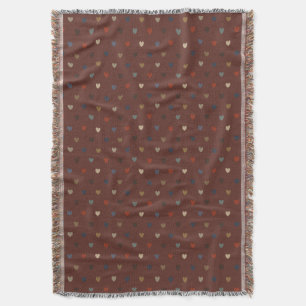 Couverture Coeurs Polka sur kilim brown