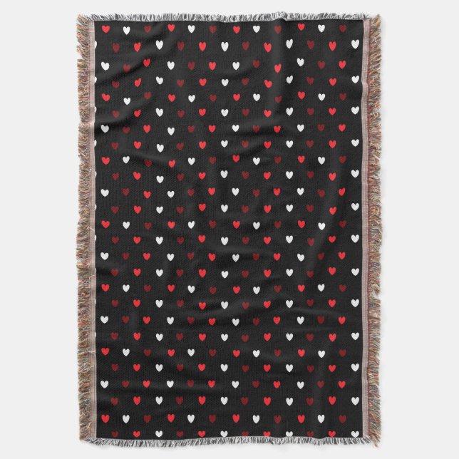 Couverture Coeurs rouge et blanc sur noir (devant Vertical)