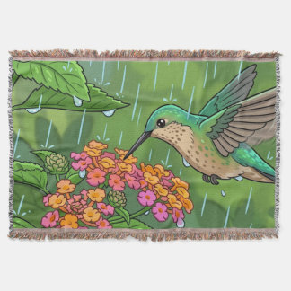 Couverture Colibri buvant le nectar des fleurs de lantana i