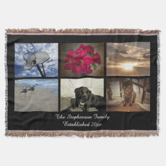 Couverture Collage afghan personnalisé d'image de mosaïque de