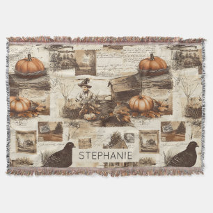 Couverture Collage d'automne vintage Ephémère sépitique rus