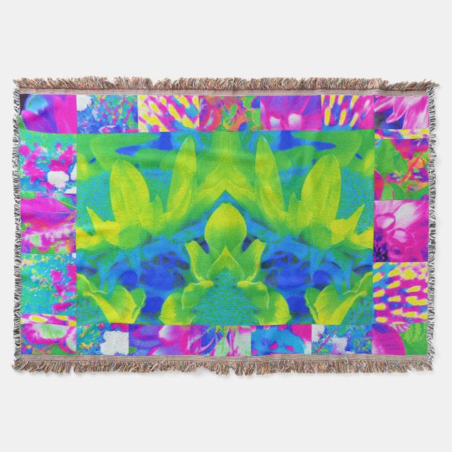 Couverture Collage de jardin de tournesols en patchwork abstr (Devant)