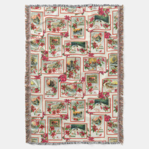 Couverture Collage de la carte de Noël Poinsettia vintage