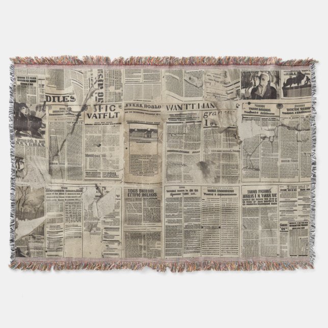 Couverture Collage de papier journal vintage rustique (Devant)