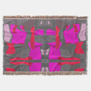 Couverture Collage égyptien psychédélique : Fuchsia Red Grey