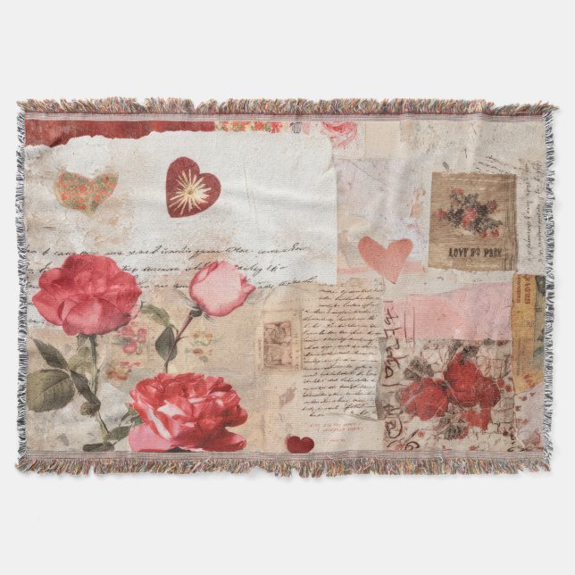 Couverture Collage Romantique Vintage Rose (3) (Devant)