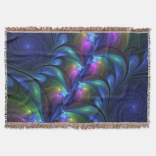 Couverture Coloré Lumineux Abstrait Bleu rose Vert Fractal