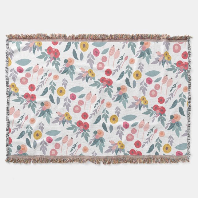 Couverture Coloré Moderne Joli Modèle Floral (Devant)