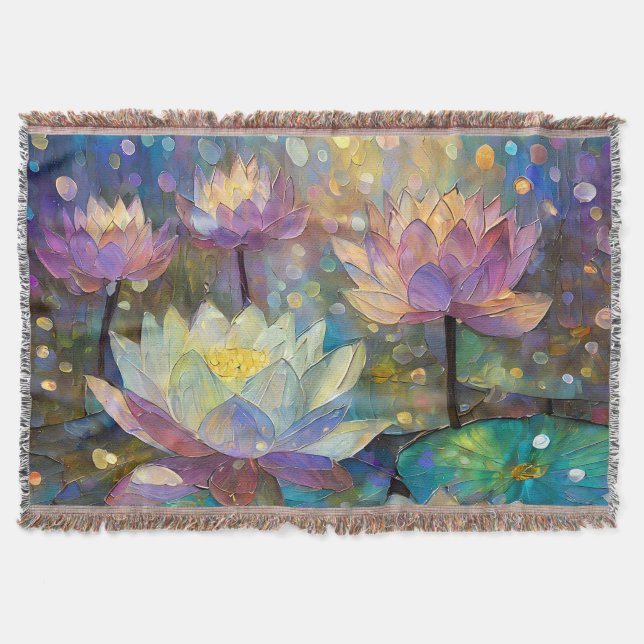 Couverture Colorful Lotus Flowers Blossoming in the Snow (Devant)