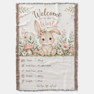 Couverture Conception de bébé lapin doux avec champs de donné