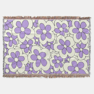 Couverture Conception de fleurs mauve et crème dessinée à la 