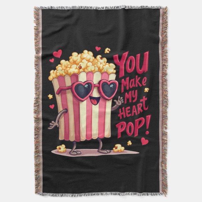 Couverture Conception de la Saint-Valentin cœur de pop-corn (devant Vertical)