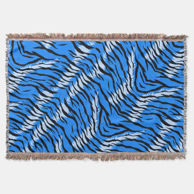Couverture Conception de motif de peau d'animal Tigre Bleu  (Devant)