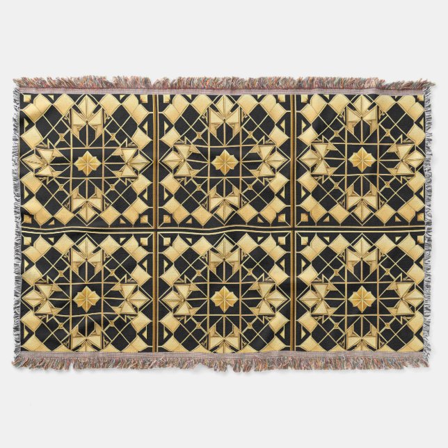 Couverture Conception de motif géométrique doré élégant (Devant)