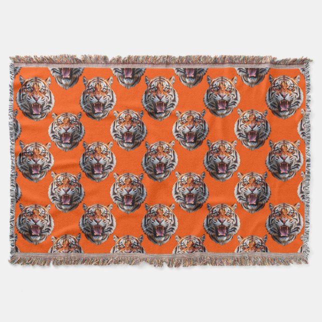 Couverture Conception de motif tête de tigre orange  (Devant)