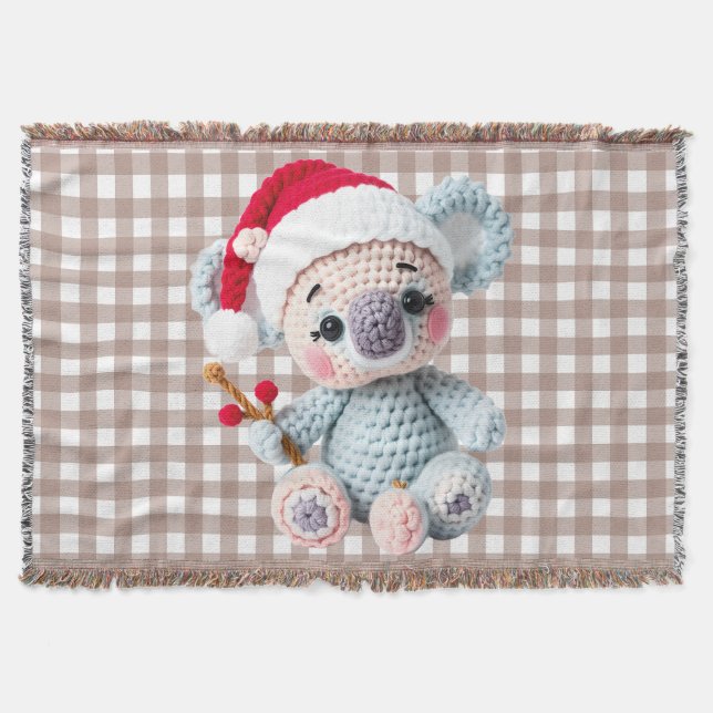 Couverture Conception de Noël de koala à crochet faux tricot (Devant)