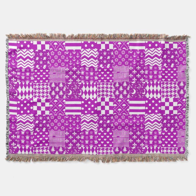 Couverture Conception de Patchwork Motifs mélangés violet bla (Devant)