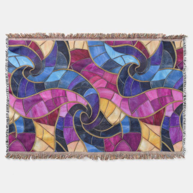 Couverture Conception de vitrail bleu violet (Devant)