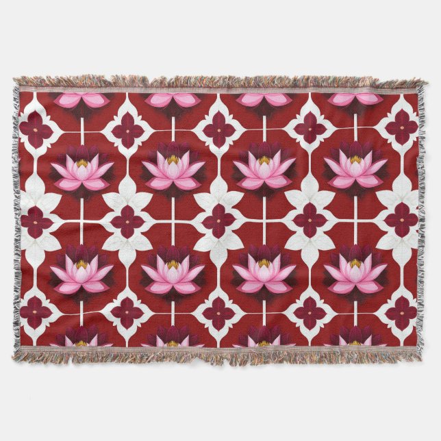 Couverture Conception florale vibrante Lotus rose (Devant)