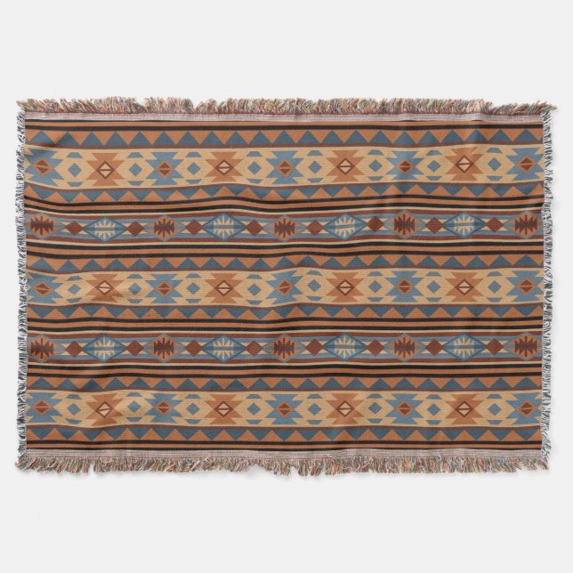 Couverture Conception sud-ouest Adobe Grey Brown Tribal Motif (Devant)