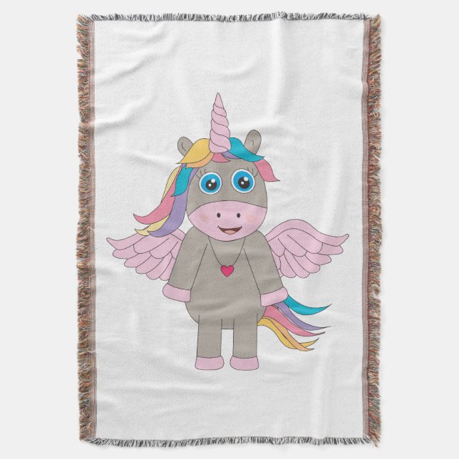 Couverture Conception Unicorne Arc-en-ciel mignon (devant Vertical)