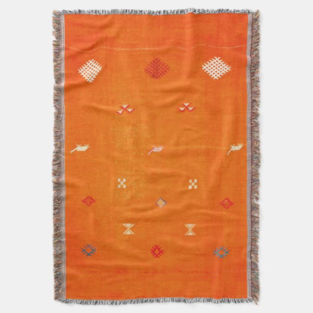 Couverture Confort Baigné de Soleil : Orange Boho Marocain  (devant Vertical)