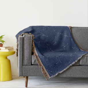 Couverture Constellations du zodiaque avec un ciel étoilé ble