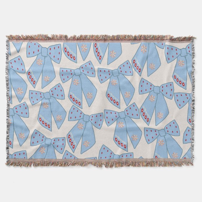 Couverture Coquette Bows Bleus (Devant)
