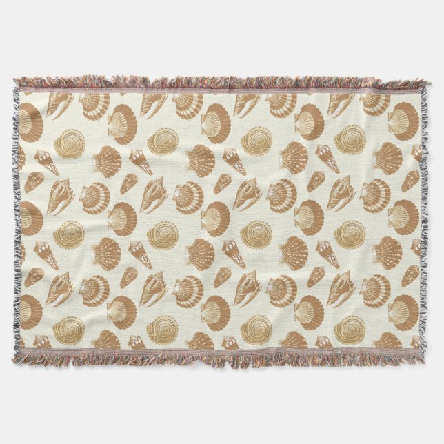 Couverture Coquillages - Brown sur un arrière - plan beige (Devant)