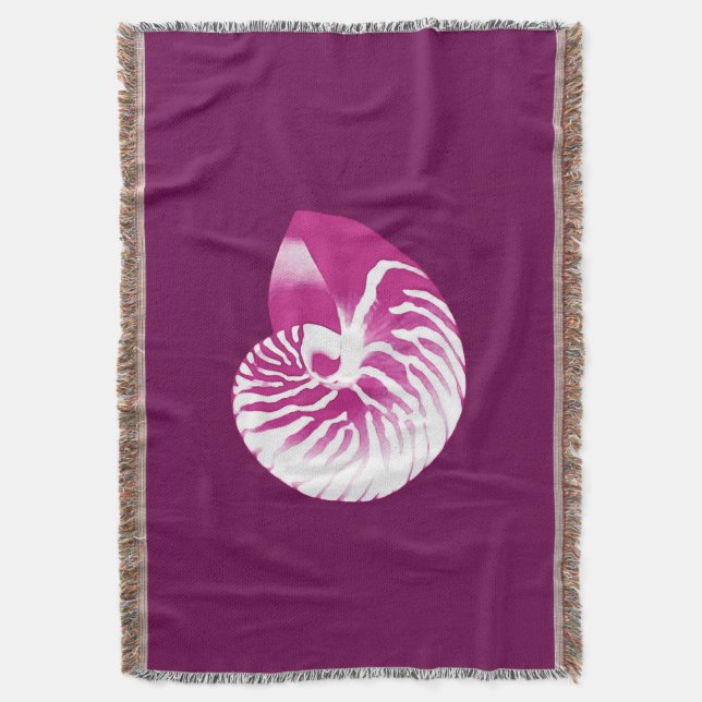 Couverture Coquille de Nautilus - aubergine violet et blanc (devant Vertical)
