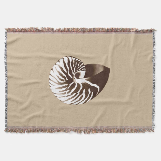 Couverture Coquille de Nautilus - marron, blanc et beige (Devant)