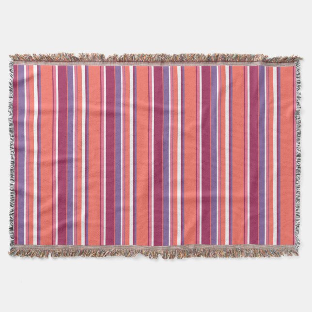 Couverture Corail vivant, bandes rouge et violet (Devant)