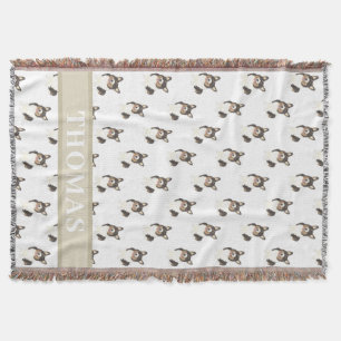 Couverture Corgi personnalisé (Tricolore à tête noire)