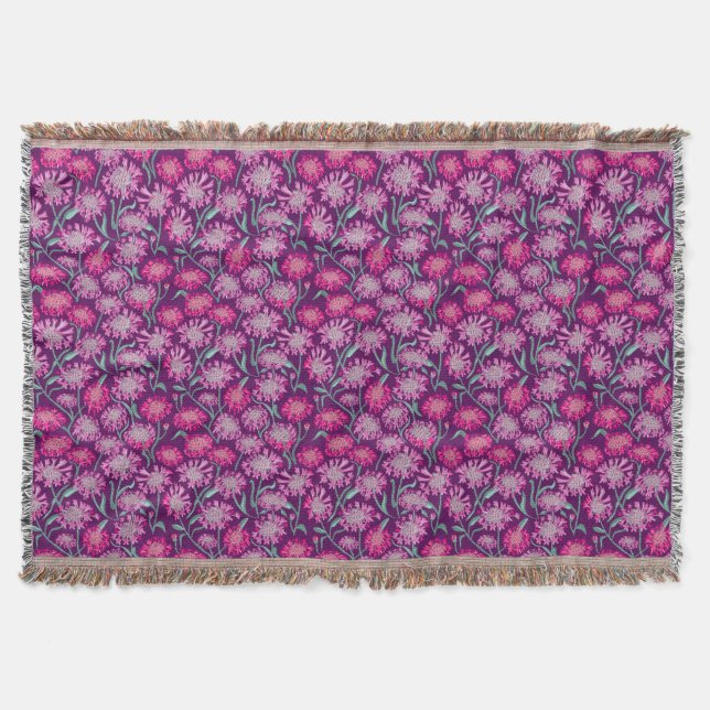 Couverture Cornflowers In Crayon Pink Burgandy (Devant)