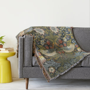 Couverture Cottage floral Chic tissé Lève Blanche avec les oi