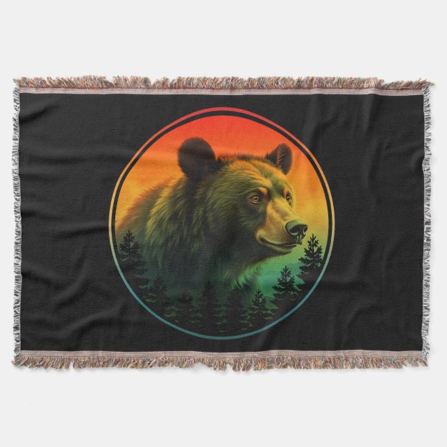 Couverture Coucher de soleil ours nature animal faune (Devant)