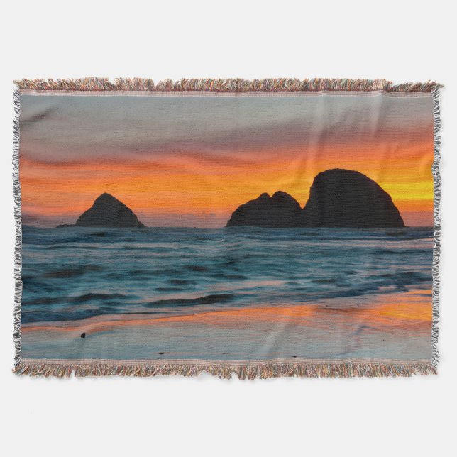 Couverture Coucher de soleil, piles de mer, Oceanside, Oregon (Devant)