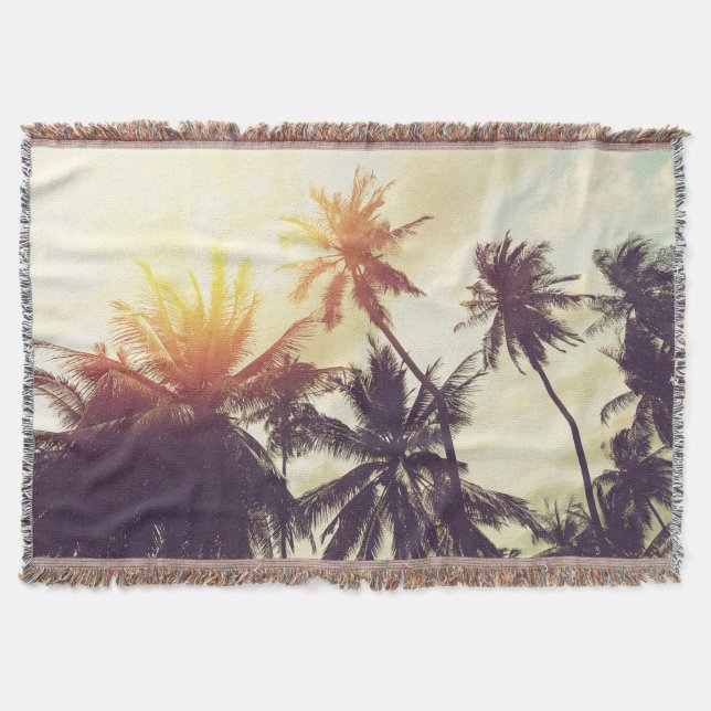 Couverture Coucher de soleil tropical : Palm Silhouette Vinta (Devant)