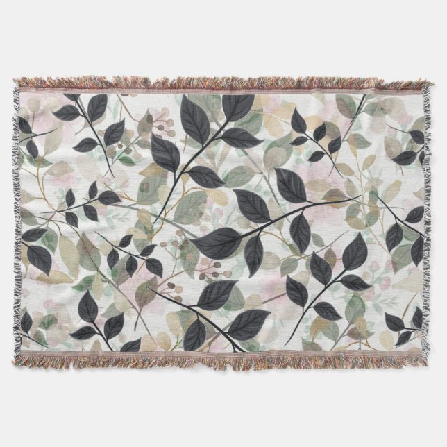 Couverture Couches Botaniques Modernes De Coussin Accent Feui (Devant)