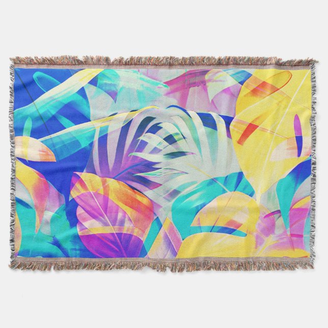 Couverture Couleur Abstraite florale moderne Pastel (Devant)