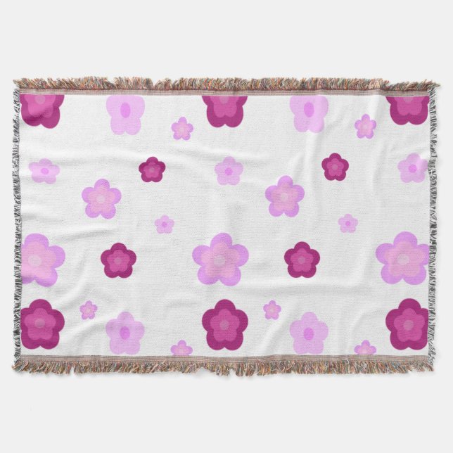 Couverture Couleur fleurie rose pâle Motif (Devant)