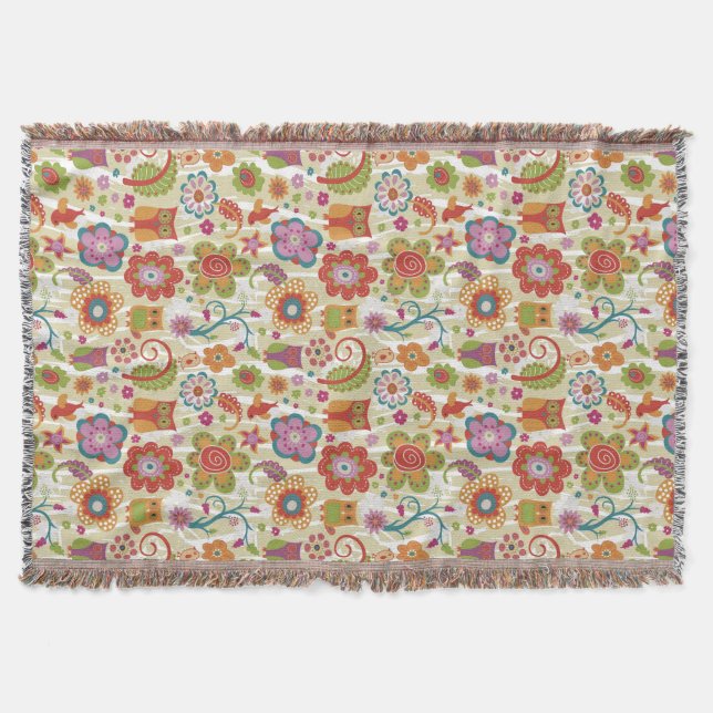 Couverture Couleur florale et hibou (Devant)