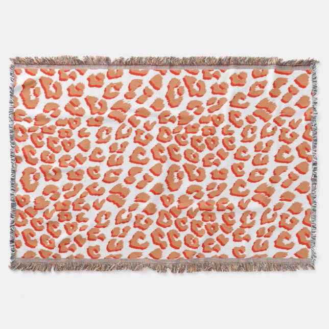 Couverture Couleur orange et Empreinte de léopard blanc (Devant)