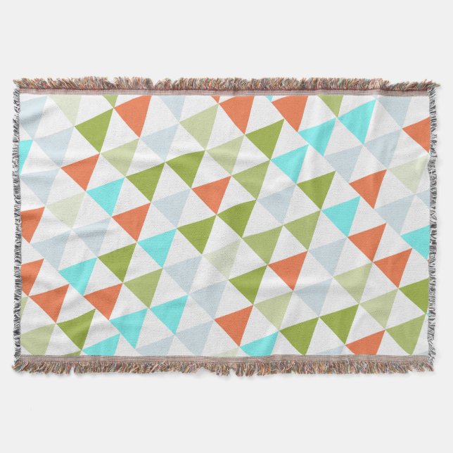 Couverture Couleurs chaudes Triangle Coral Pea Mint Moderne A (Devant)