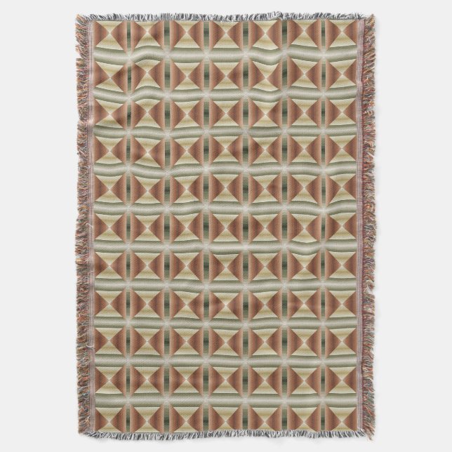 Couverture Couleurs D'Art Motif Brown, Vert Et Tan (devant Vertical)
