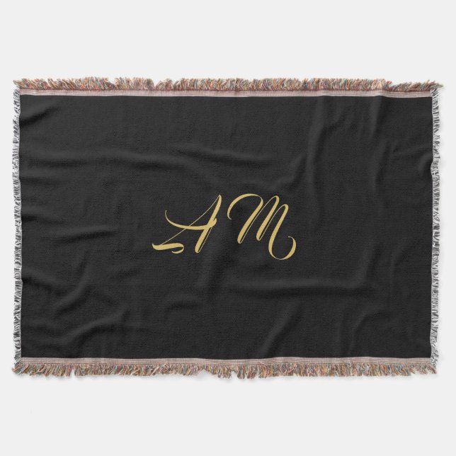 Couverture Couleurs d'or noir Monogramme Calligraphie initial (Devant)