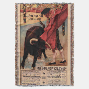 Couverture Coupe Vintage de tir de taureau en Espagne